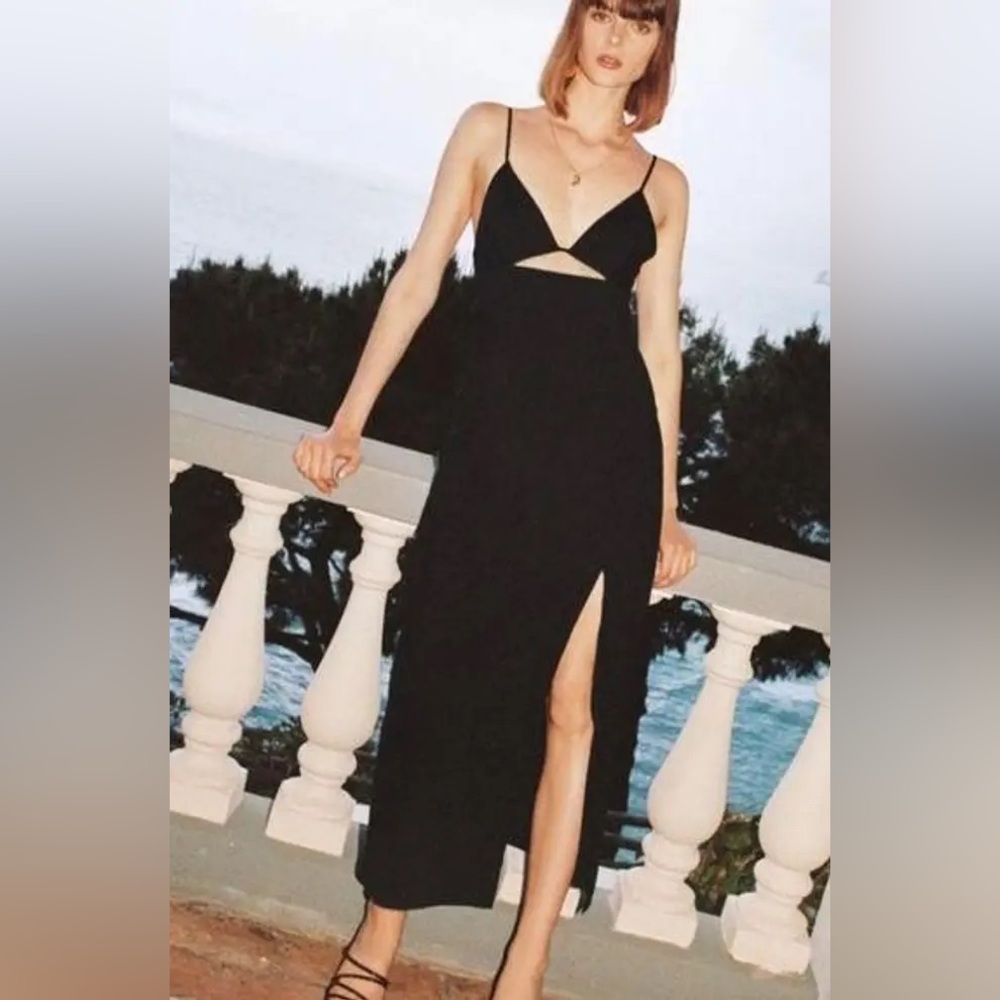 Zara Cut-Out Linen Dress